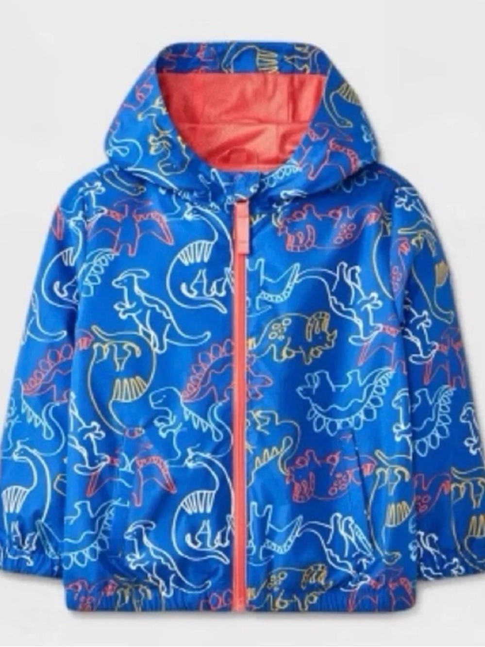 Cat & Jack Blue and Orange Kids Jacket with Playful Prints Like New